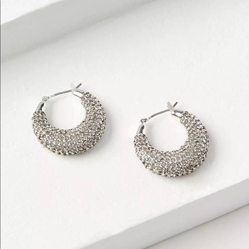 Loft Pave Chunky Hoop Earring
